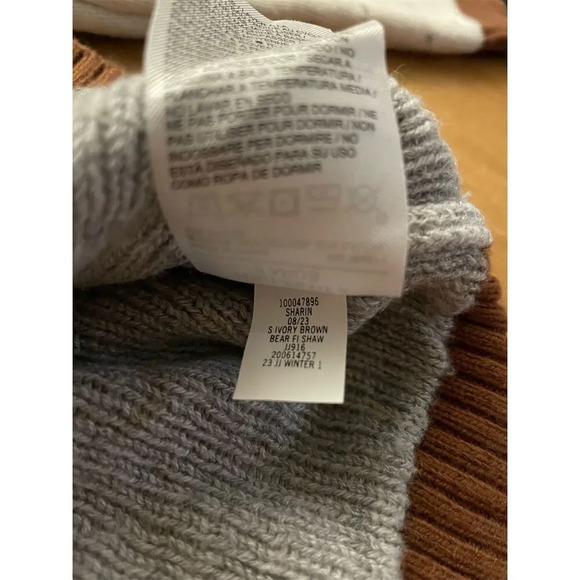 Janie and Jack Bear Fair Isle Shawl Collar Sweater 2T - Picture 3 of 4